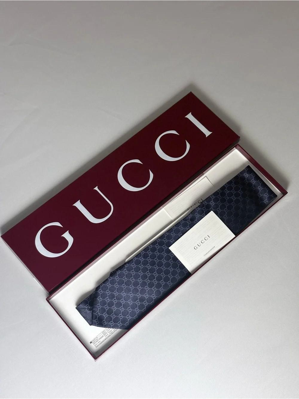 Gucci Dark Navy GG Jacquard Silk Tie